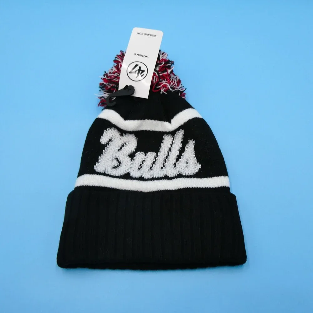 '47 Brand Chicago‎ Bulls Winter Hat Womens Black Knit Acrylic Beanie NBA Script